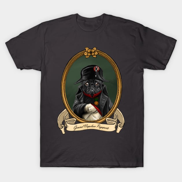 Renaissance Dog - General Napoleon Pugaparte (A Pug) T-Shirt by JMSArt